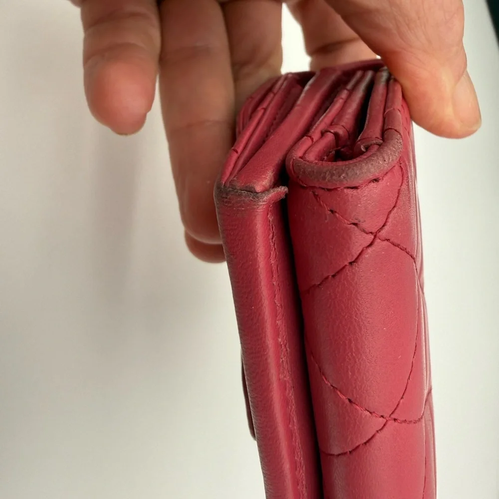 CHANEL Matelasse Classic Small Flap Wallet Tri-fold Pink - Picture 9 of 15